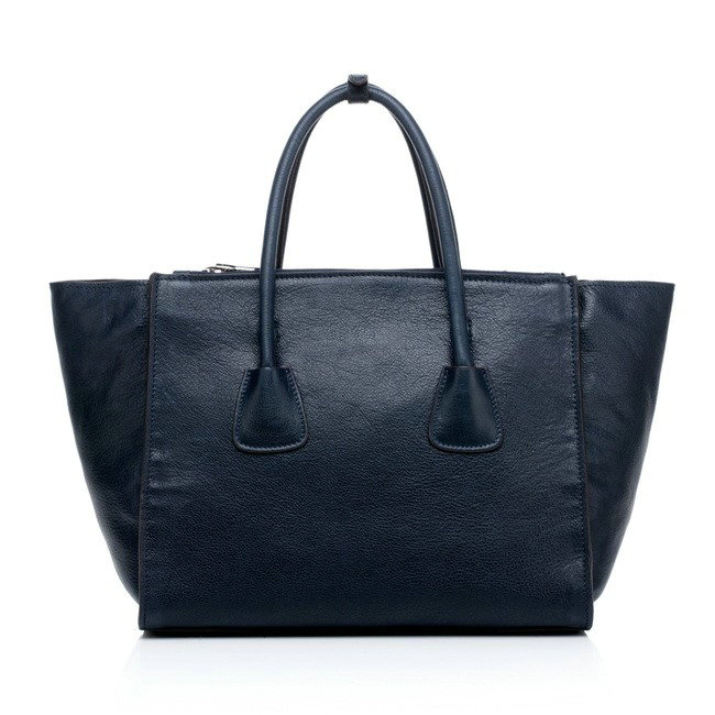 2014 Prada Shiny Glace Calf Leather Tote Bag BN2619 blue